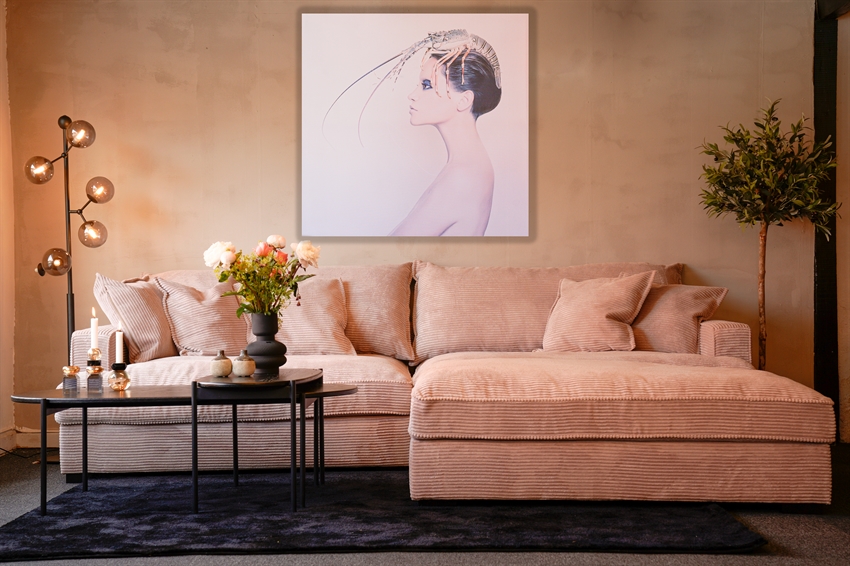 Chelsey Flamingo Fløjl Flydersofa Personers Sofa