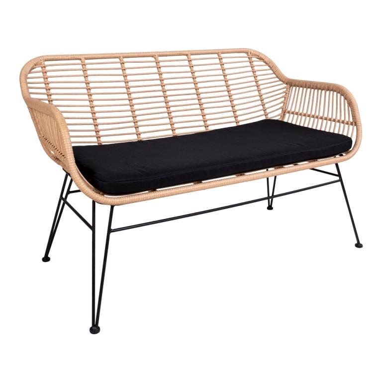 Toscana Sofa i Rattan med Komfortabel Hynde til Udendørsbrug