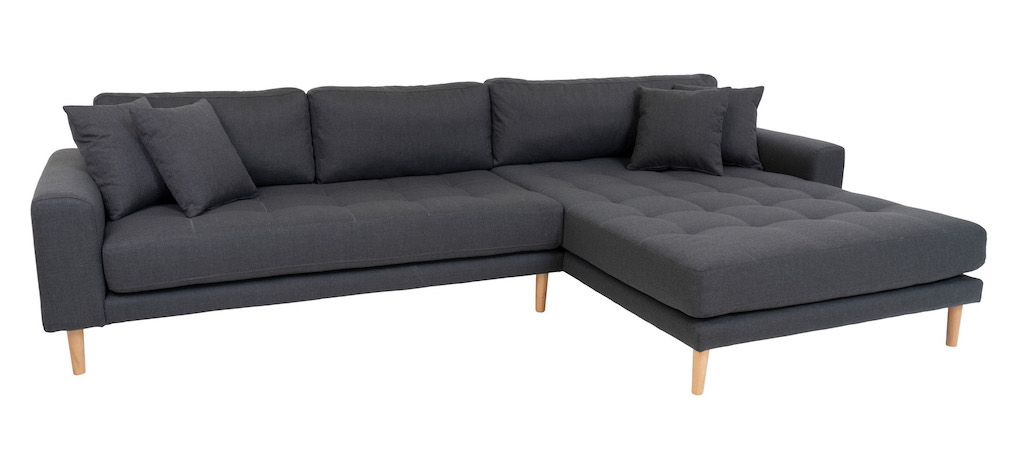 Riviera Lounge Sofa Mørkegrå - Højrevendt Design til Dit Hjem