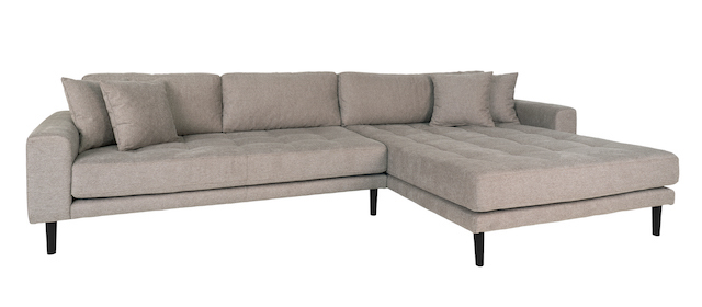 Riviera Lounge Sofa i Stengrå – Højrevendt Design til Hjemmet