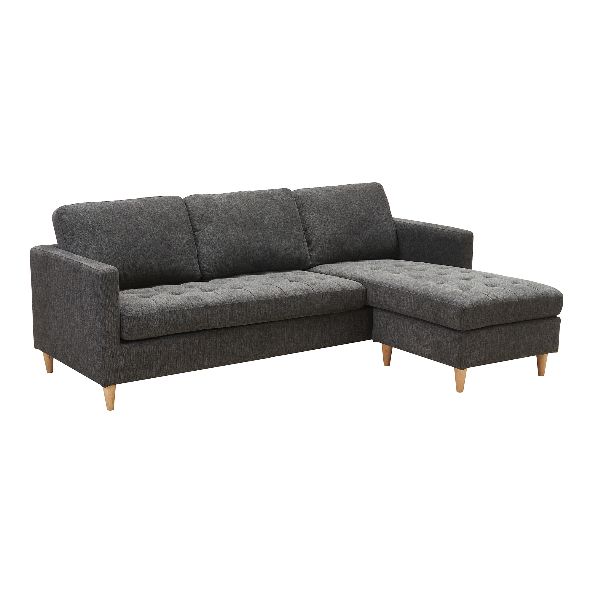 Milano Lounge Sofa - Mørkegrå Stof til 3 Personer