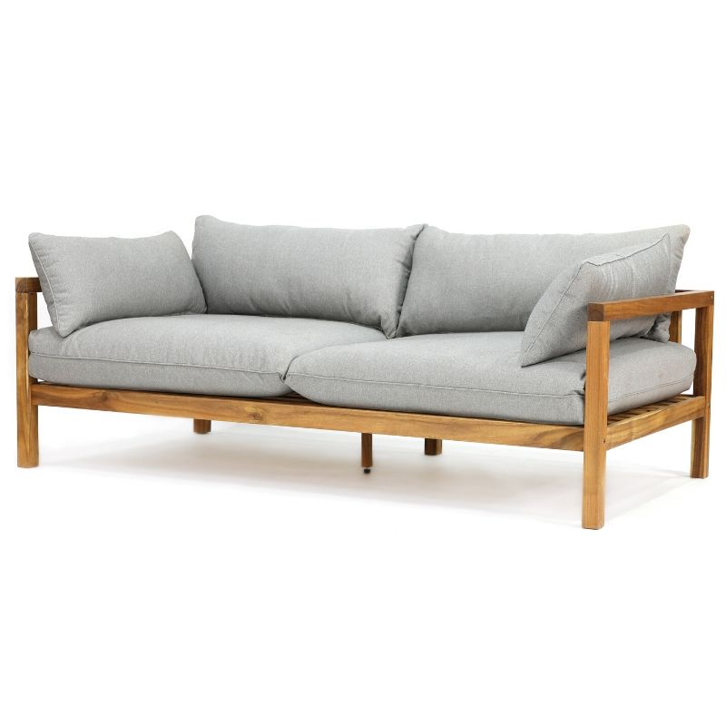Marion Havemøbelsofa i Akacietræ med Grå Puder - Udsalg!