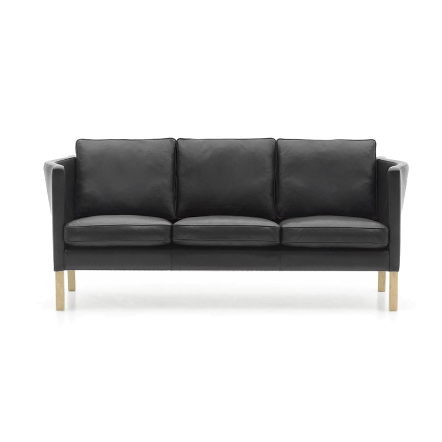 Av59 3-personers Sofa i Sort Læder - Arne Vodder Design
