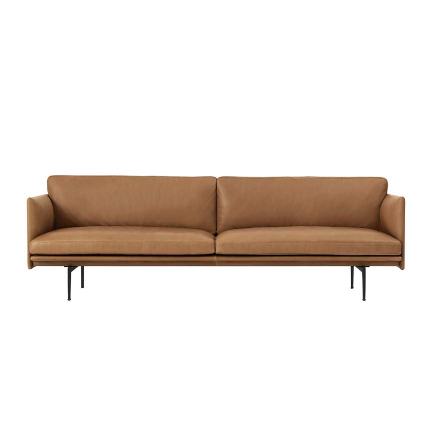 Outline Sofa Pers 27023 Cognac Læder