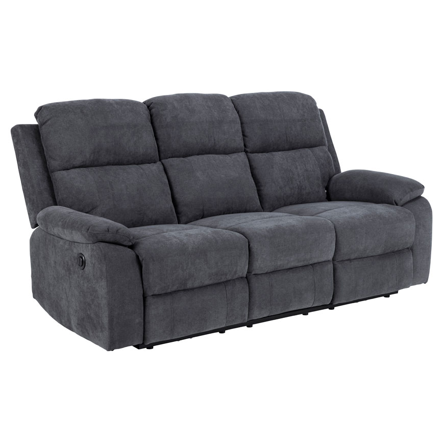 Mora 3-pers. Sofa med Reclinerfunktion - Mørkgrå Tilbud