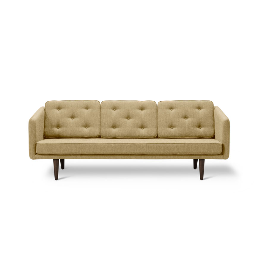 3-personers Fiord Sofa med Røget Bejdse - Klassisk Elegance