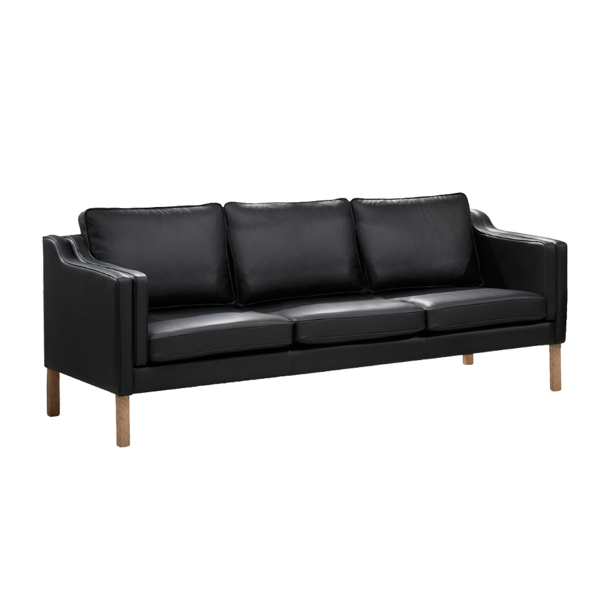 Clausholm 3pers Sofa Ege Ben Sort Madrid Læder