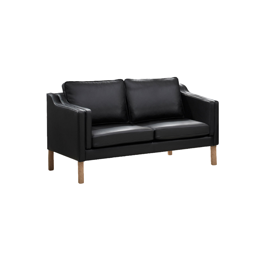Clausholm 2pers Sofa Ege Ben Sort Madrid Læder