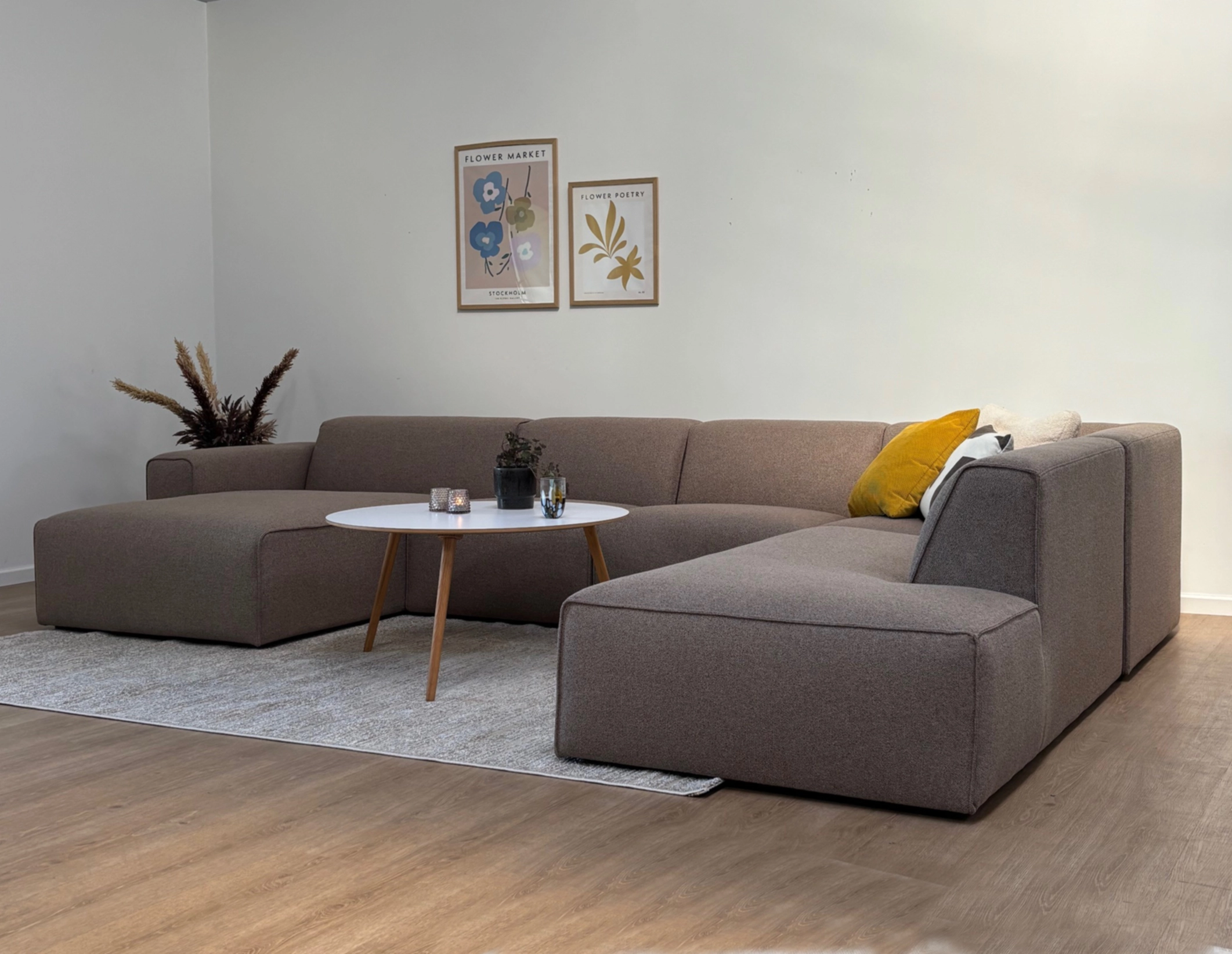 Manhattan Sofa Med Chaiselong Open End Smalle Midt Moduler