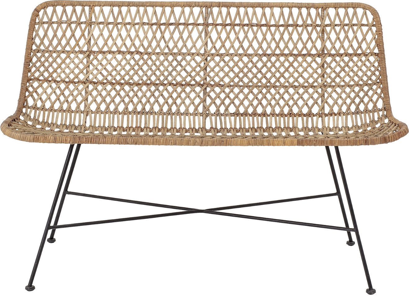 Personers Sofa Bloomingville Hallie Flettet Rattan Natur 120x61x80