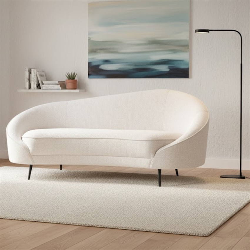 Celina 3-personers sofa – Elegant hvid med sorte ben