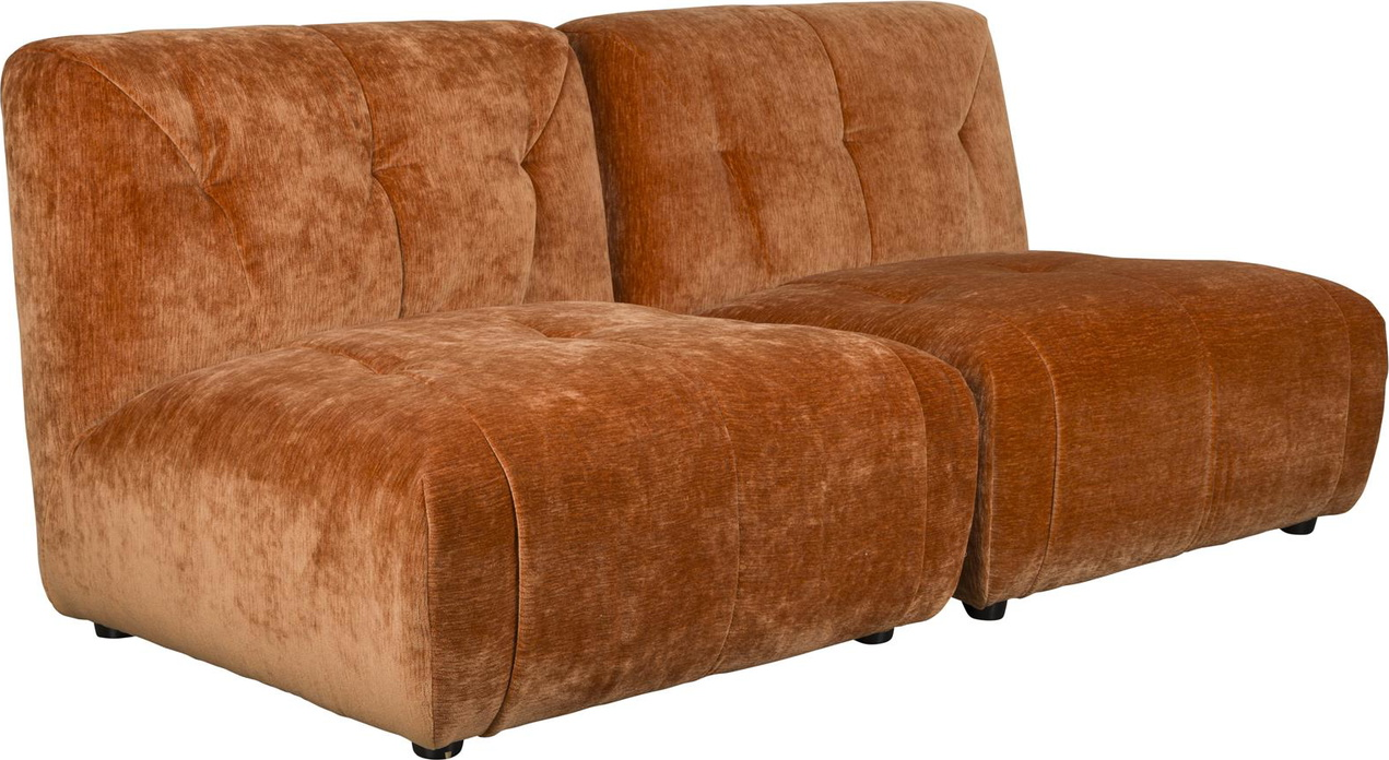 Personers Sofa Dutchbone Giada Kastanjebrun Polstret Polyester Med Skum H76xb184xd91