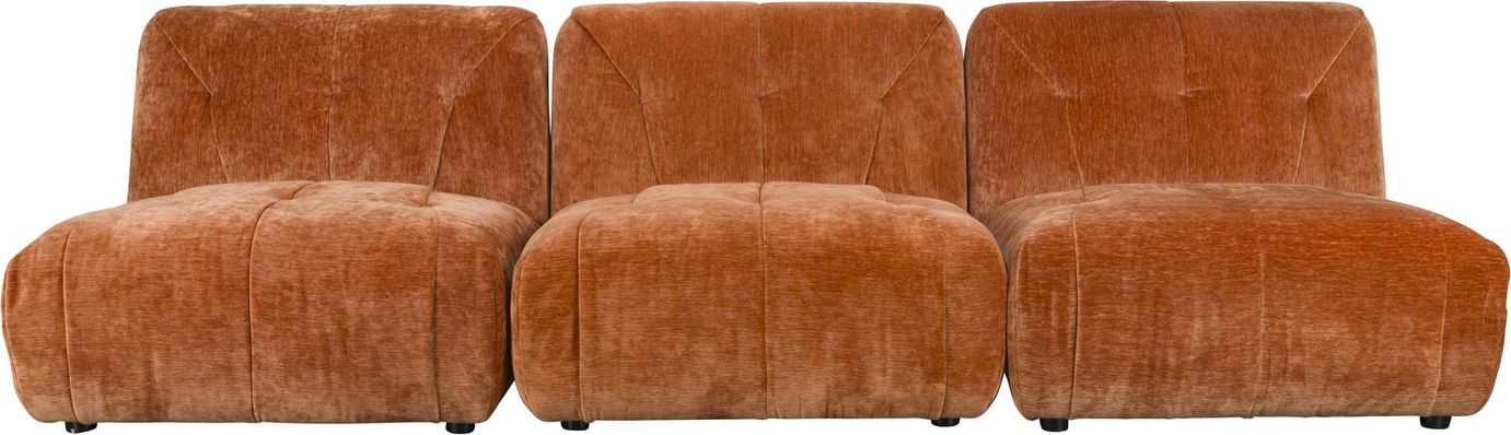 Elegant 3-personers rødbrun sofa fra Dutchbone