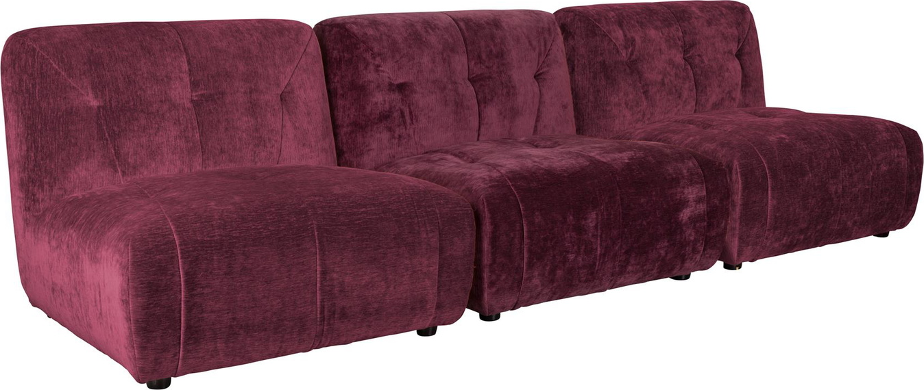 Elegant 3-personers sofa i aubergine fra Dutchbone