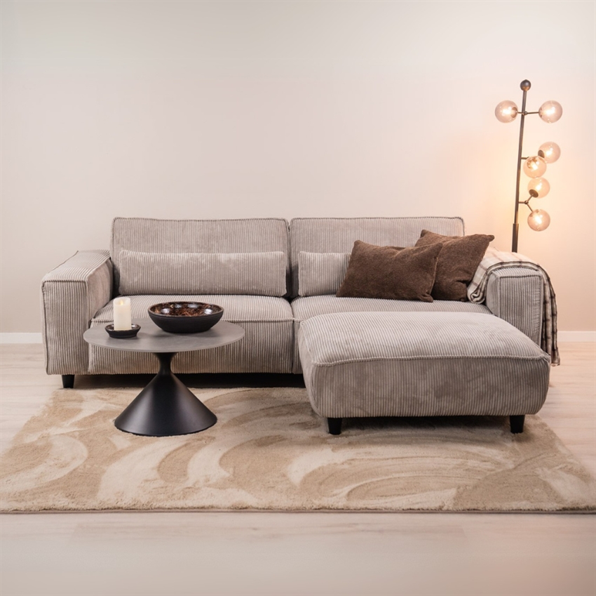 Elegant 3-personers sofa i sand fløjl – Fantastisk tilbud!