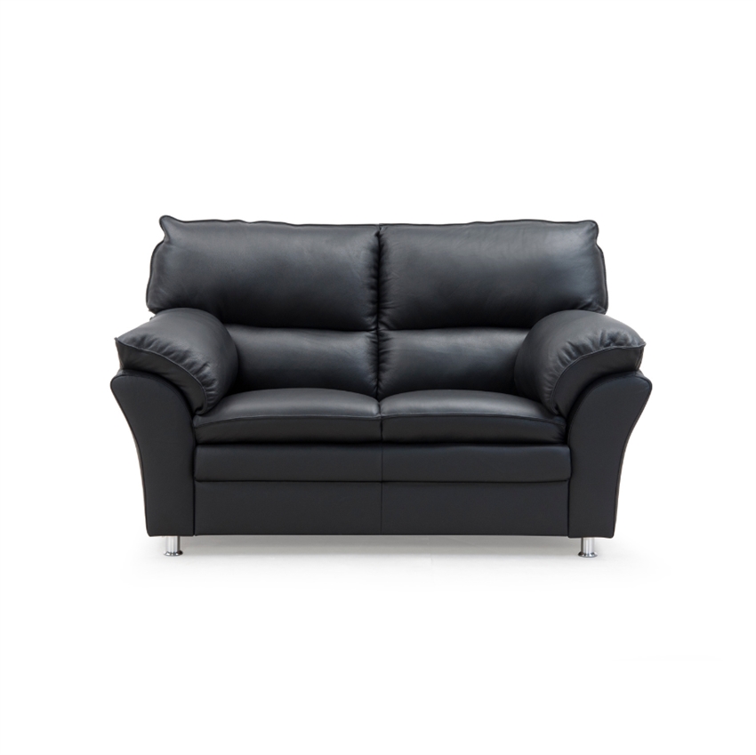 Palma 2-personers sofa i sort semi spalt læder - stilfuld komfort