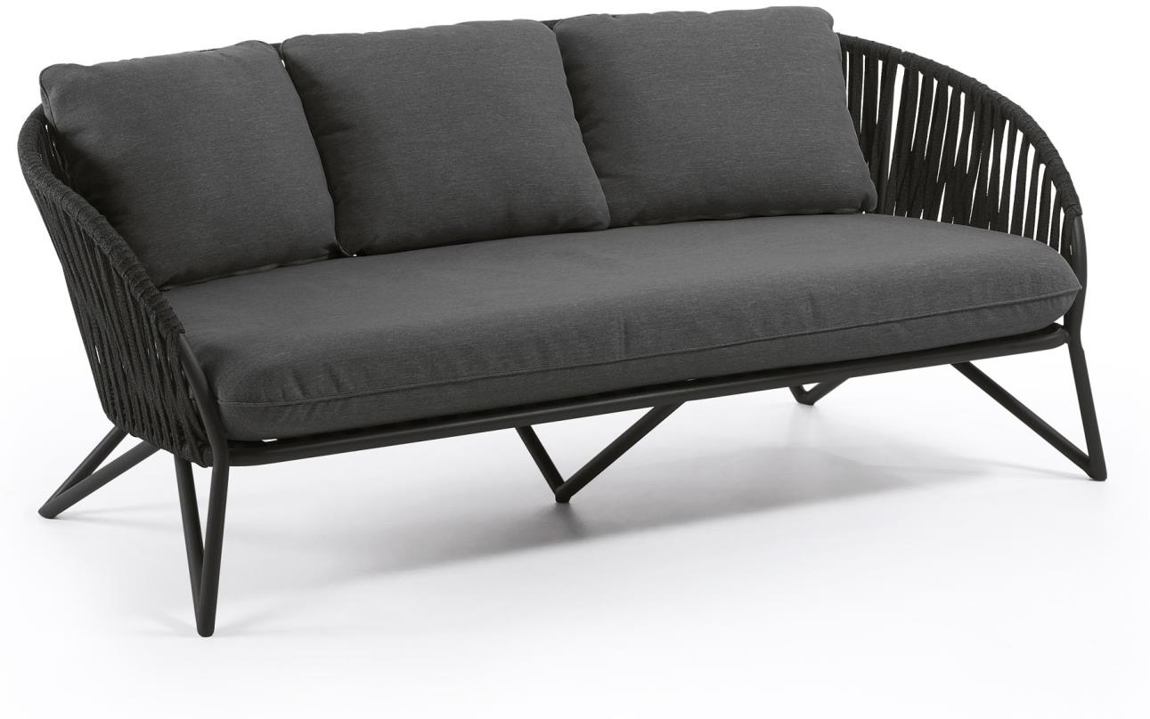 Udendørs Personers Lounge Sofa Kave Home Branzie Sort L180d90h77