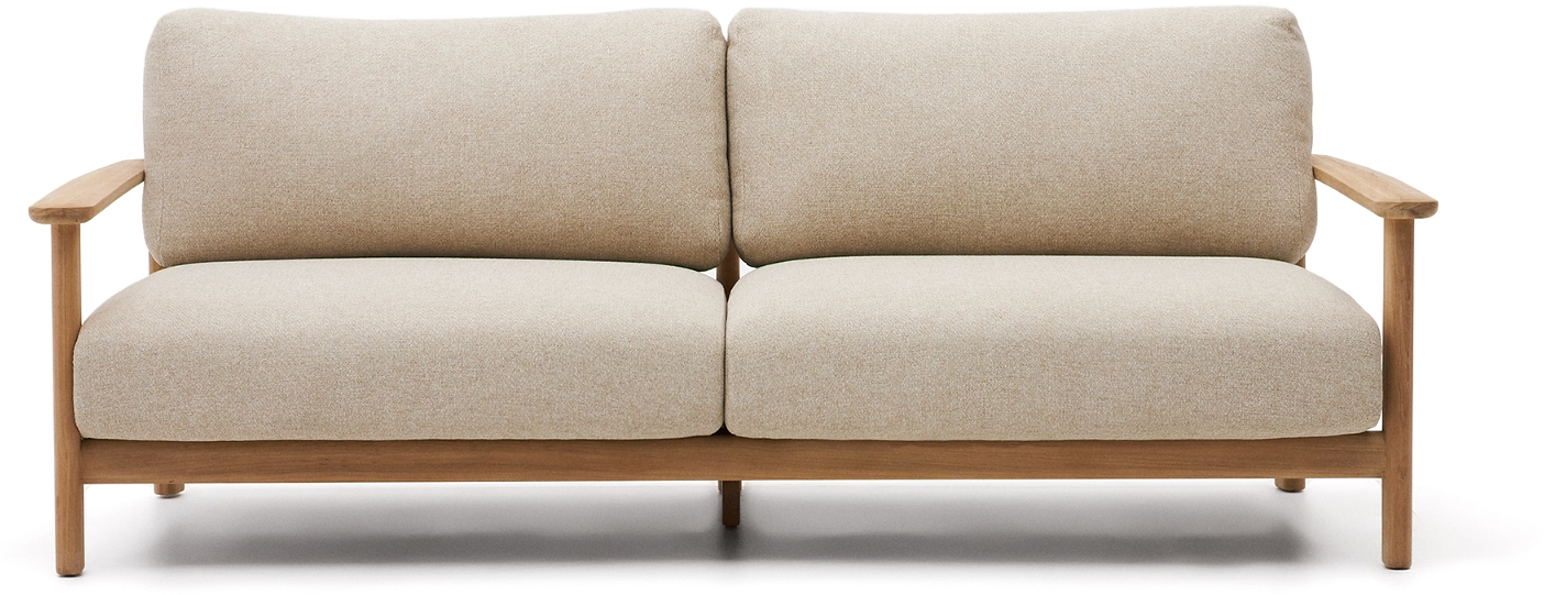 Moderne 3-personers udendørs sofa i teaktræ fra Kave Home