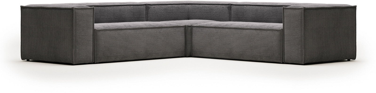 Hjørnesofa Kave Home Blok Fløjl Grå Formet Sofa 290x290