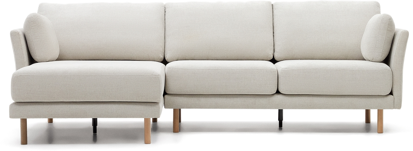 Moderne 3-personers Chaiselong Sofa i Grå Chenille