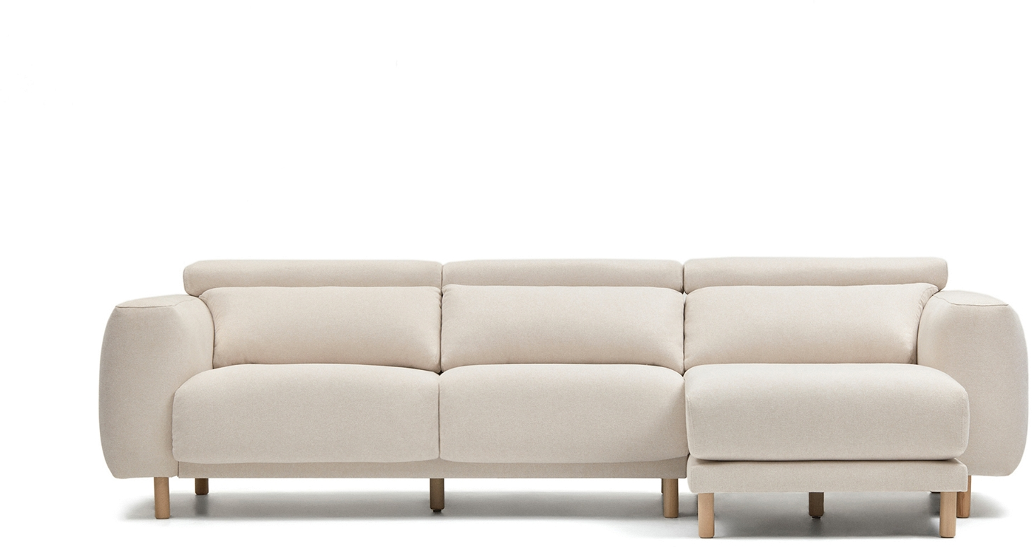 Højrevendt Chaiselong Sofa Kave Home Singa i Råhvid Ecru