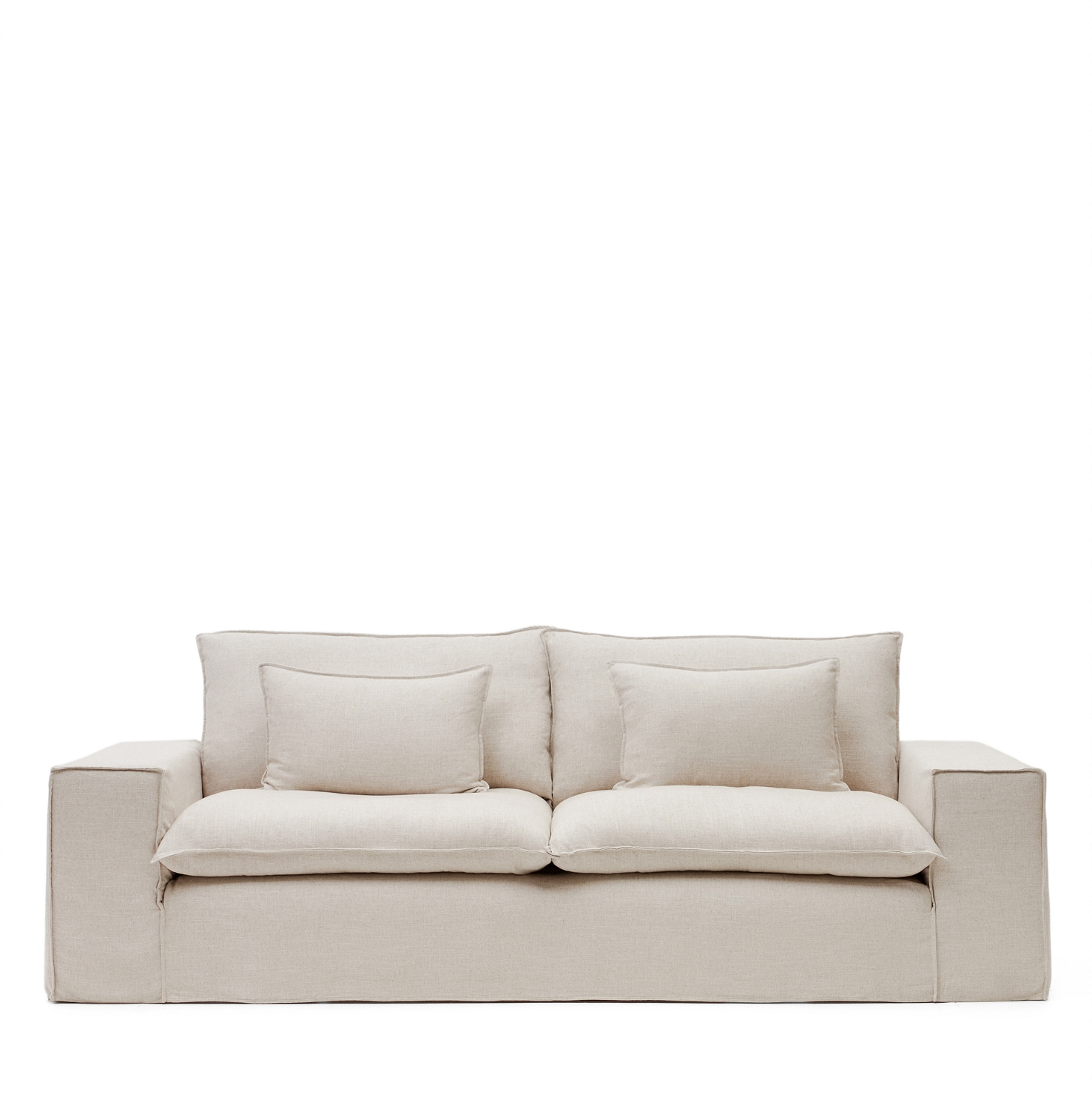 Elegant Anarela 3-personers sofa i beige med aftageligt betræk