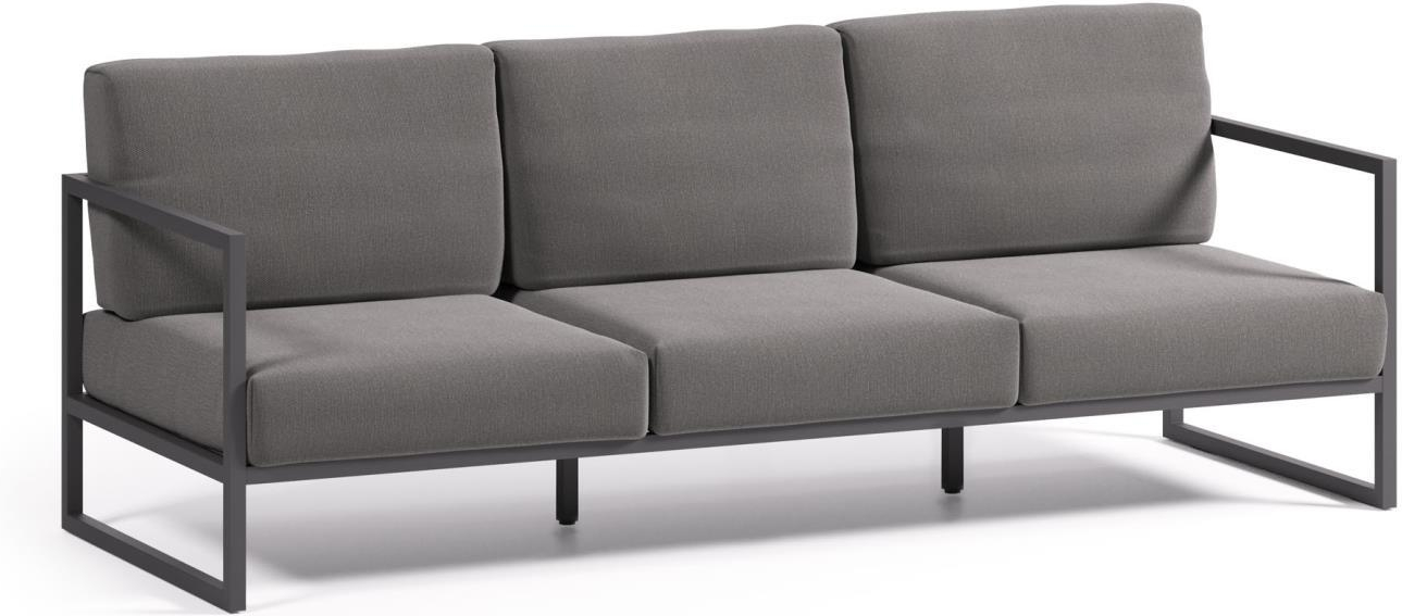 Udendørs 3-personers Sofa i Sort Aluminium - Kave Home Comova