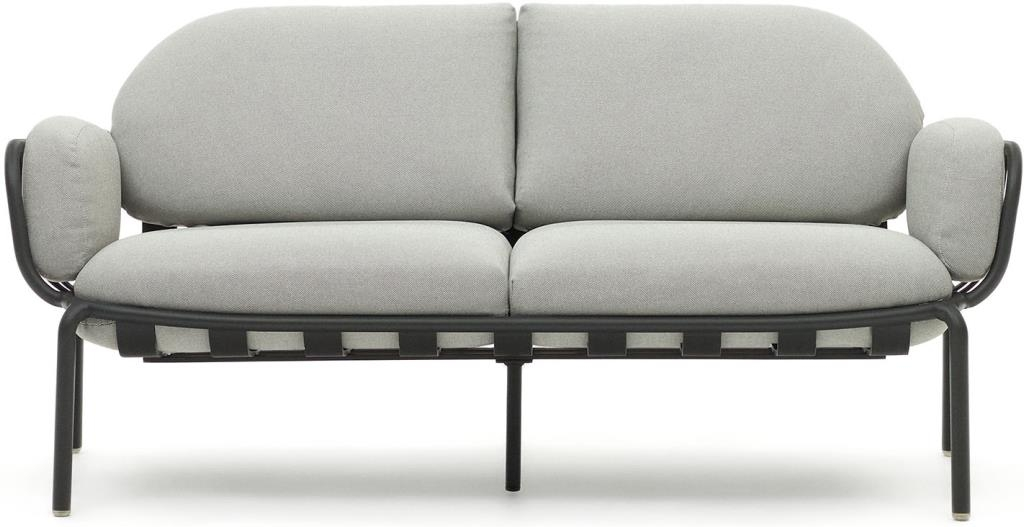 Udendørs Personers Sofa Kave Home Joncols Grå Aluminium Moderne Nordisk Stil