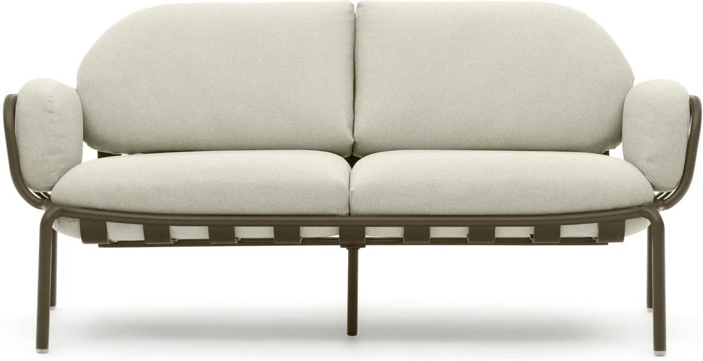 Udendørs Personers Sofa Loungesofa Kave Home Joncols Aluminium Grøn Beige