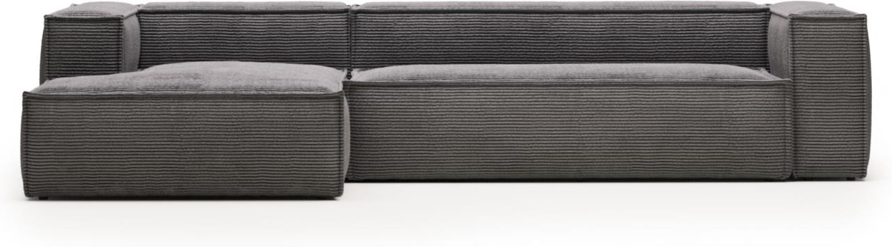 Kave Home Fløjl Chaiselong Sofa – Grå Elegance Tilbud