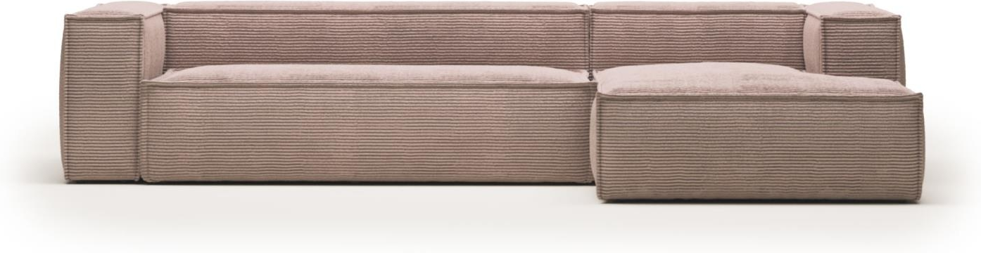 Chaiselong Sofa Kave Home Blok Lyserød Corduroy Højrevendt H69x330x174