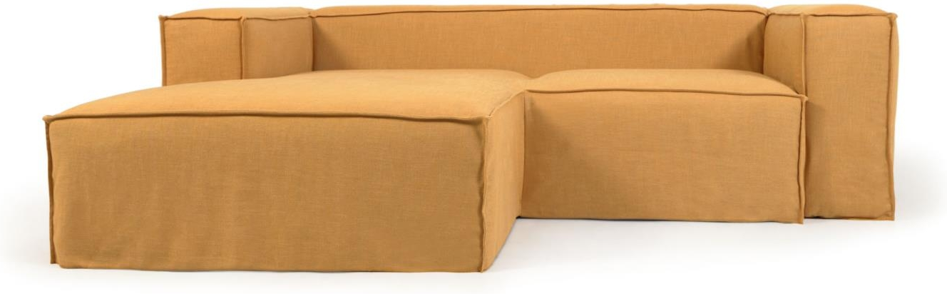 Personers Chaiselong Sofa Venstrevendt Kave Home Blok Sennepsgul 240x174