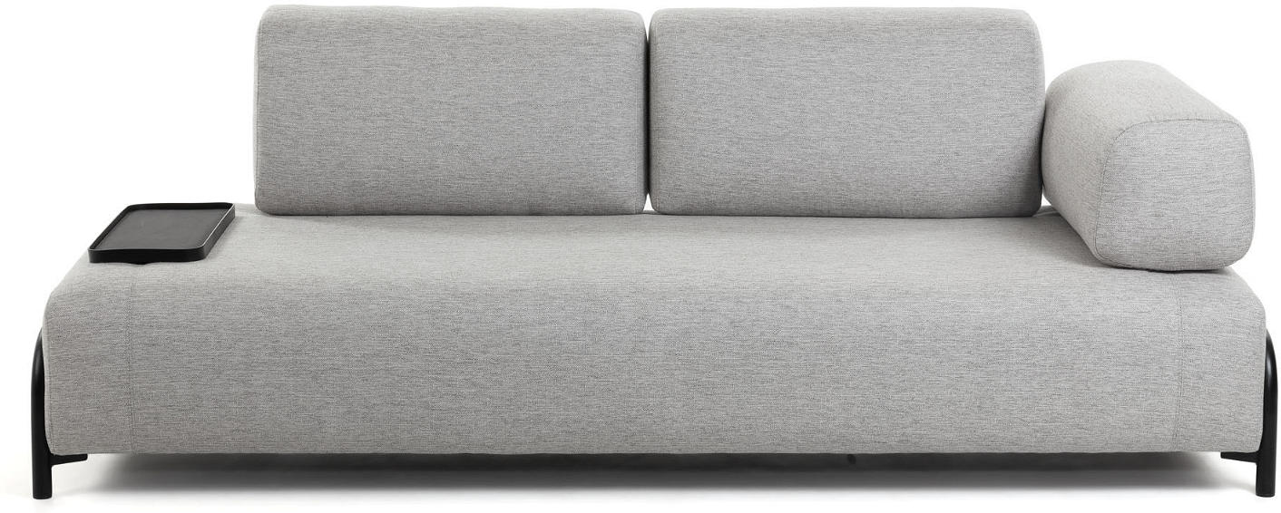 Kave Home Compo 3-personers sofa i grå med justerbar bakke