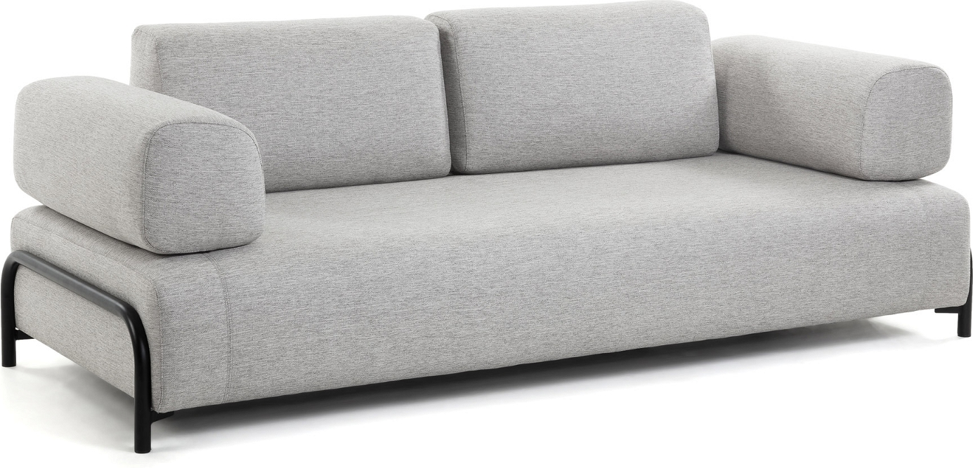 Personers Sofa Kave Home Compo Polstret Grå Stof Nordisk Design B232xd98xh82