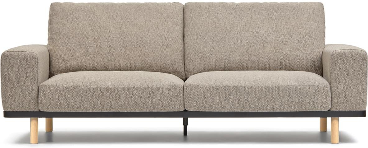 Personers Sofa Kave Home Noa Bæredygtig Beige Stofsofa Med Aftageligt Betræk Bøgetræsben