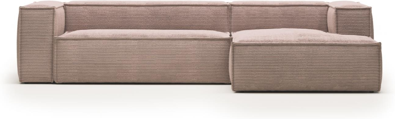 Højrevendt Lyserød Chaiselong Sofa fra Kave Home