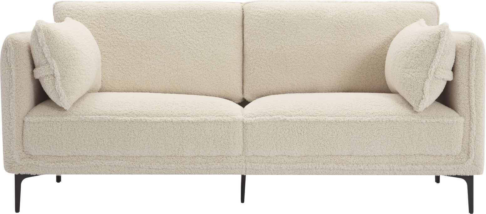 Elegant To-Personers Sofa i Hvid Boucl fra Nordlys Furniture