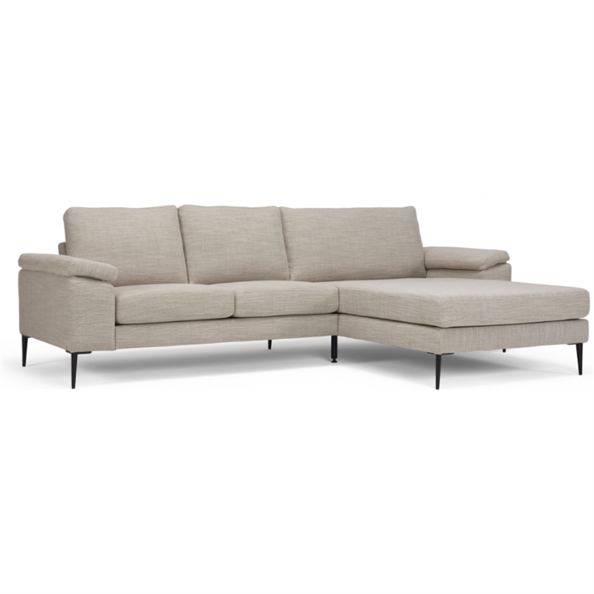Lyon 3-personers sofa med chaiselong - Sandfarvet tilbud!