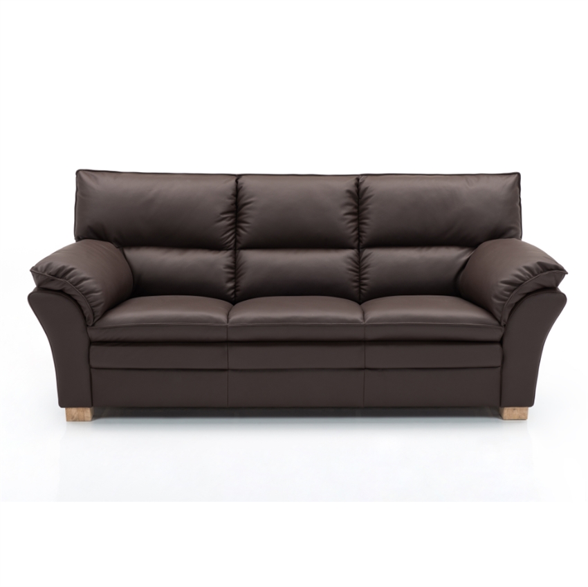 Palma Personers Sofa  Mørkebrun Semi Spalt Læder Ubehandlet Egetræ