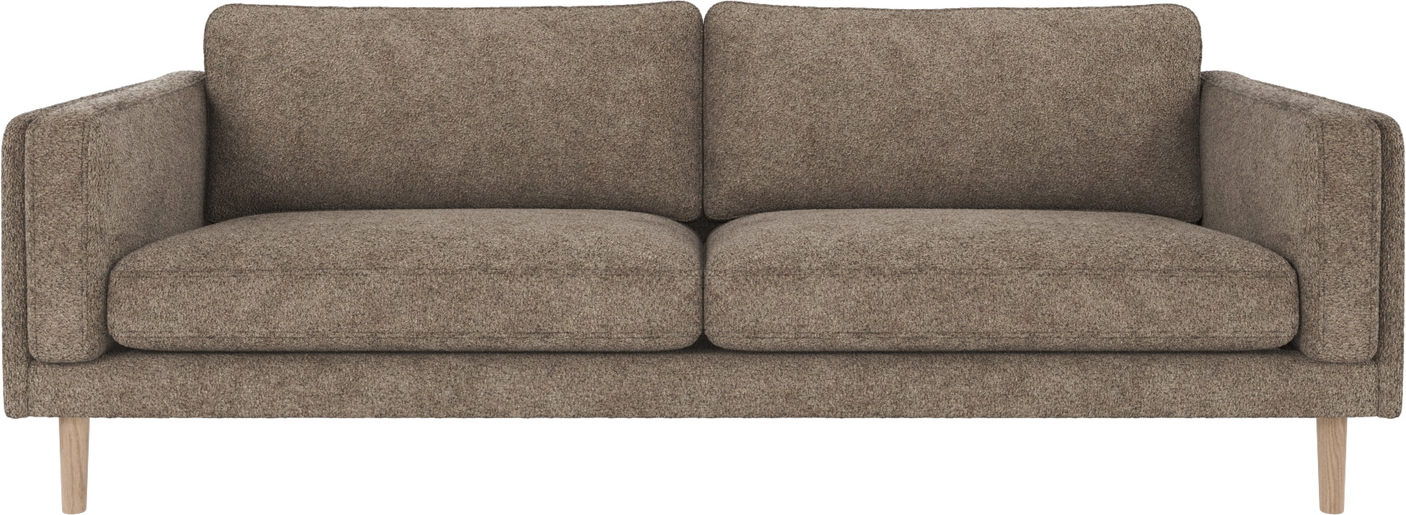 Personers Sofa Rowico Braden Mørk Beige Anna Stof Hvidvaskede Egetræsfødder Skandinavisk Design
