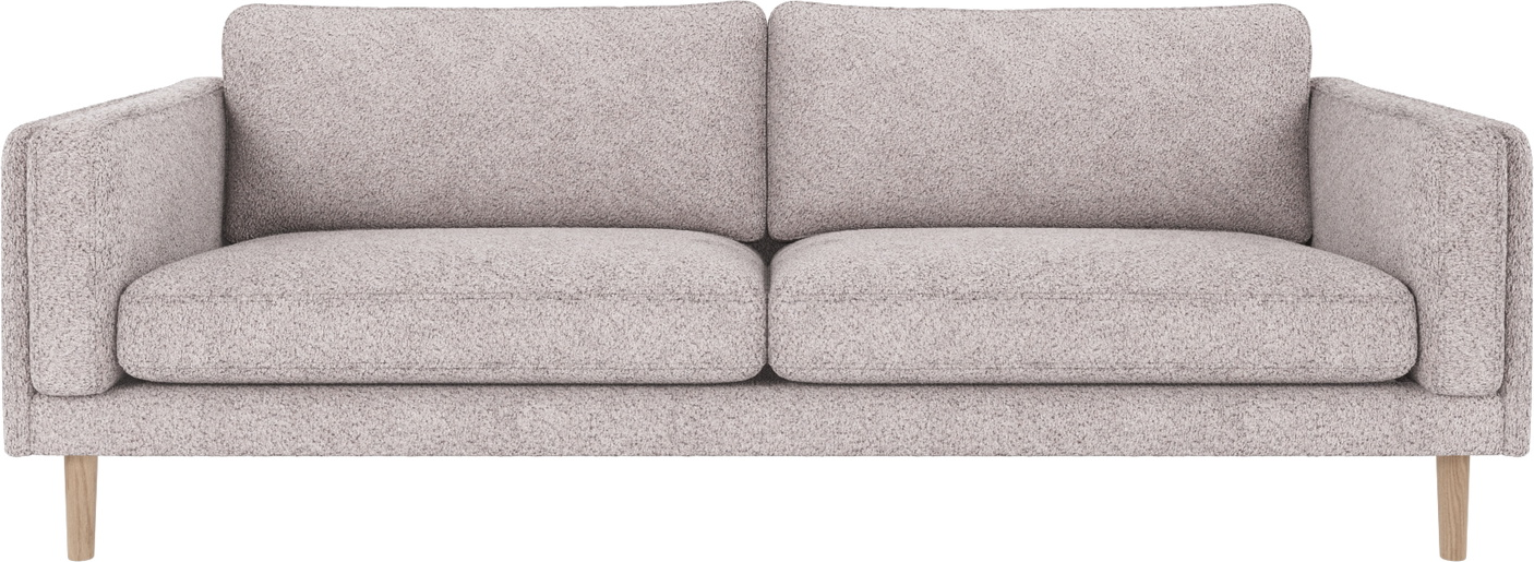 Personers Sofa Rowico Braden Anna Lysegrå Nordisk Stofsofa Med Slanke Lakerede Egetræsben Fsc Mix Træ 216x87x78