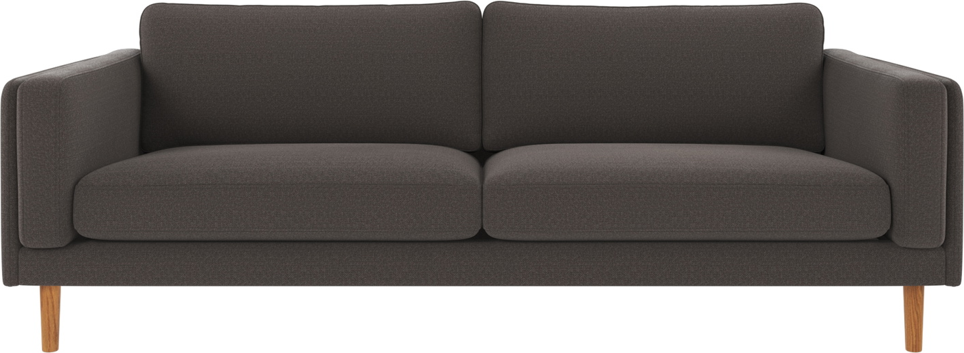 Personers Sofa Rowico Braden Rita Mørkegrå Polyester Stof Med Lakeret Egetræsben 216 Bred Dybt Sæde Skandinavisk Design