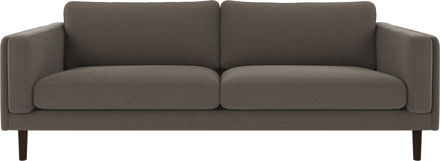 Personers Sofa Rowico Braden Mellemgråbrun Rita Polyester Med Lakerede Egetræsben
