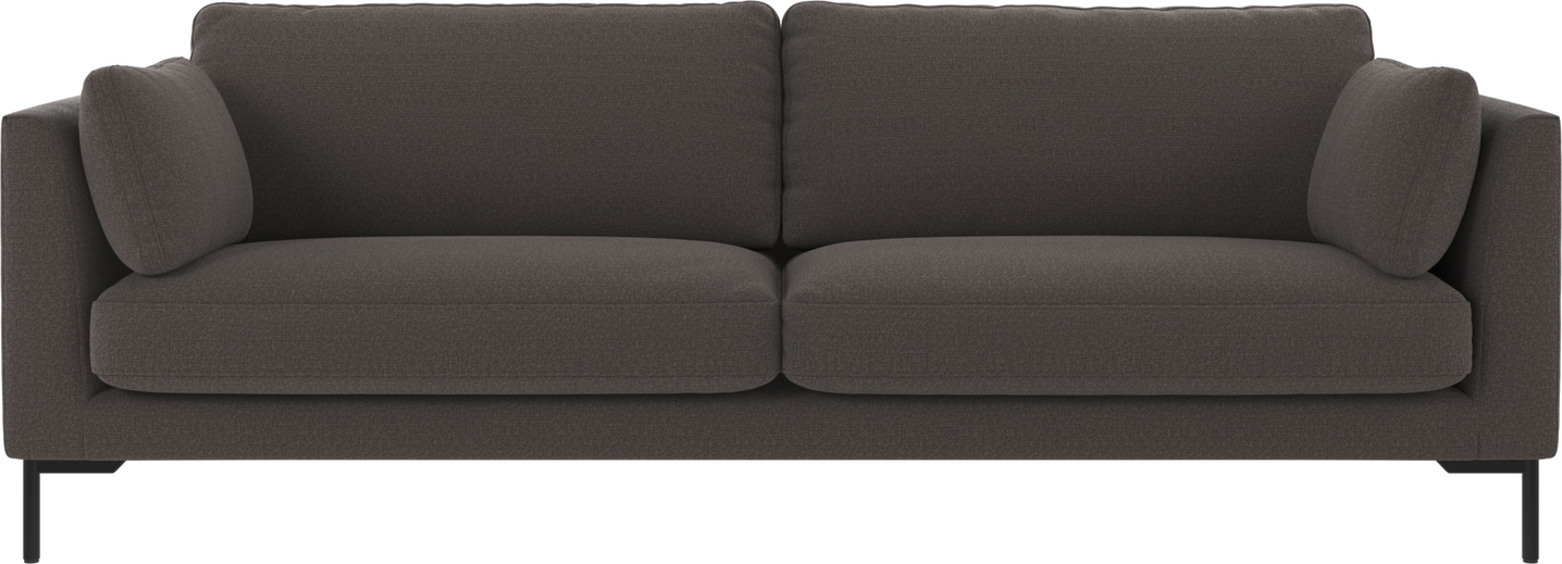 Personers Sofa Rowico Corwin 238 Mørkegrå Rita Polyester Med Sorte Pulverlakerede Metalben