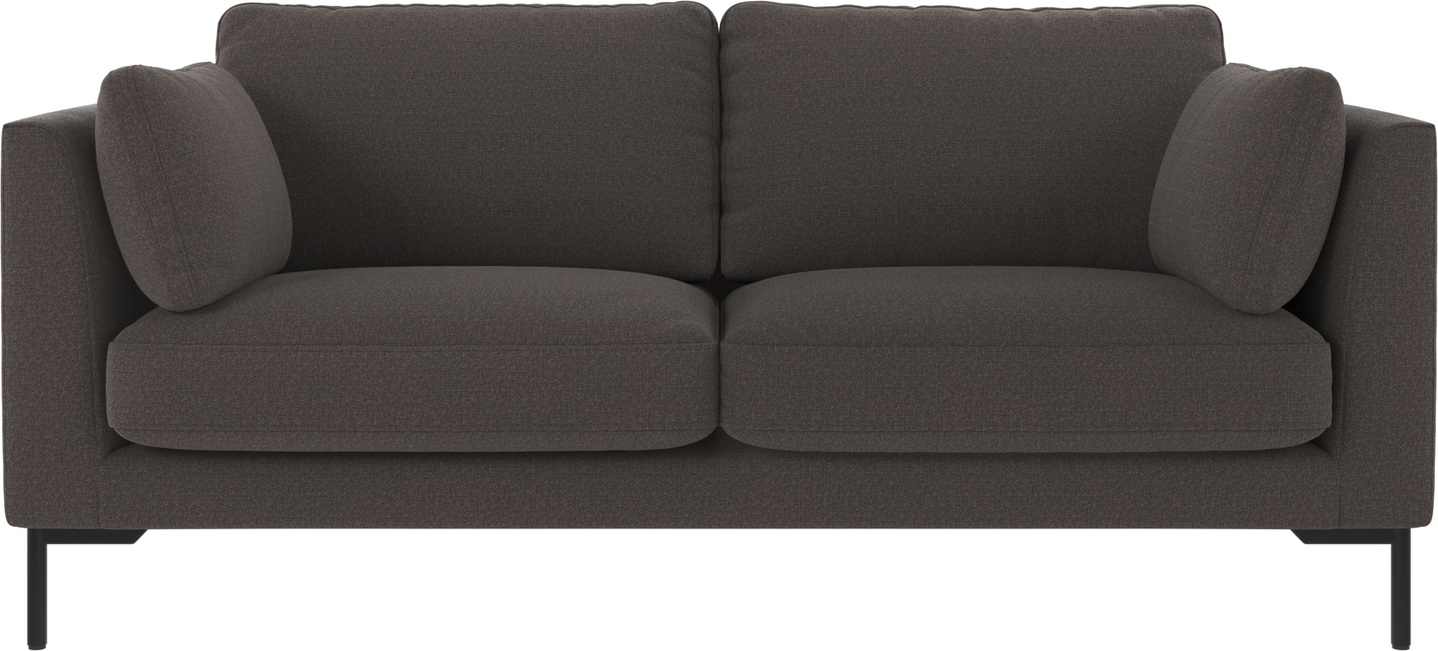 Personers Sofa Skandinavisk Design Rowico Corwin Mørkegrå Rita Polyester Fsc Mix Træstel Pulverlakerede Sorte Metalben Med Nozag Fjedre