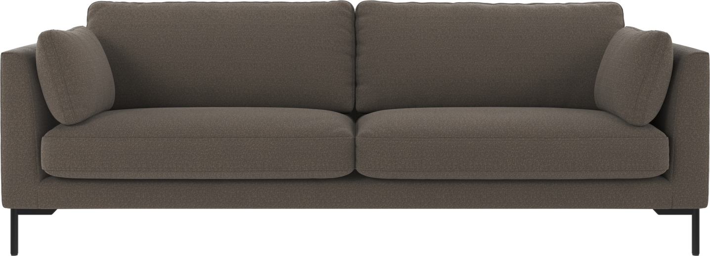 Personers Sofa Rowico Corwin Mellemgrå Rita Stof Med Sortlakerede Metalben 238x98x83