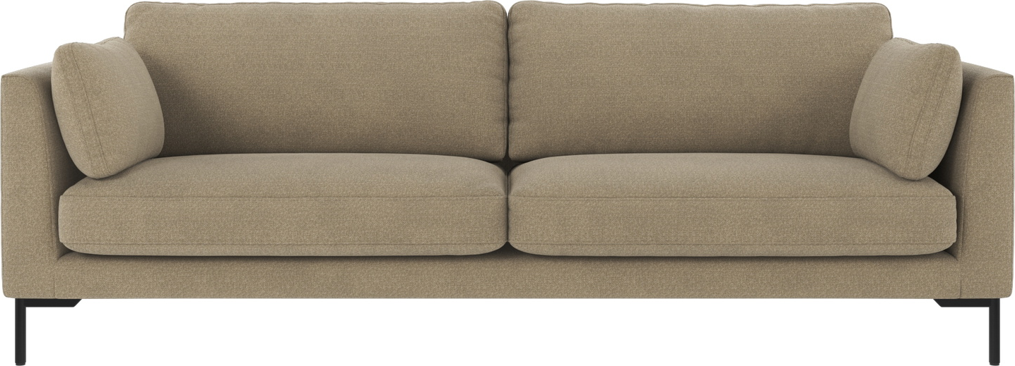 Personers Sofa Rowico Corwin Mørk Beige Polyesterstof Rita Fsc Mix Træramme Sort Metalstel