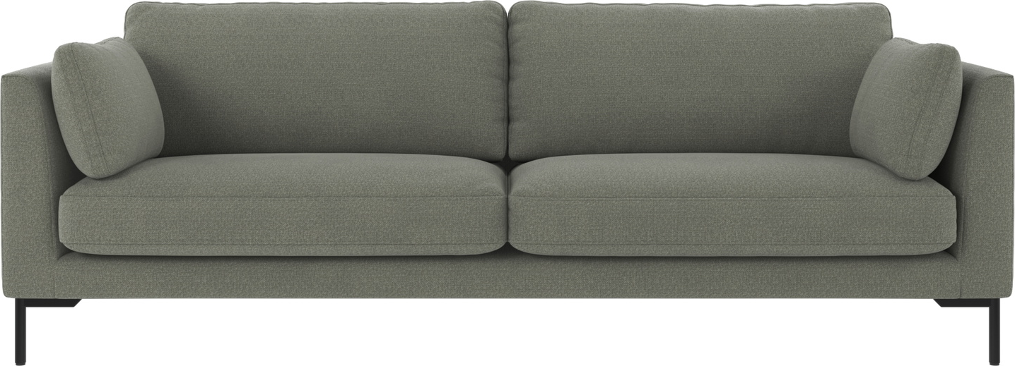 Personers Sofa Rowico Corwin Rita 158 Grøn Stof Med Sorte Pulverlakerede Metalben 238x98