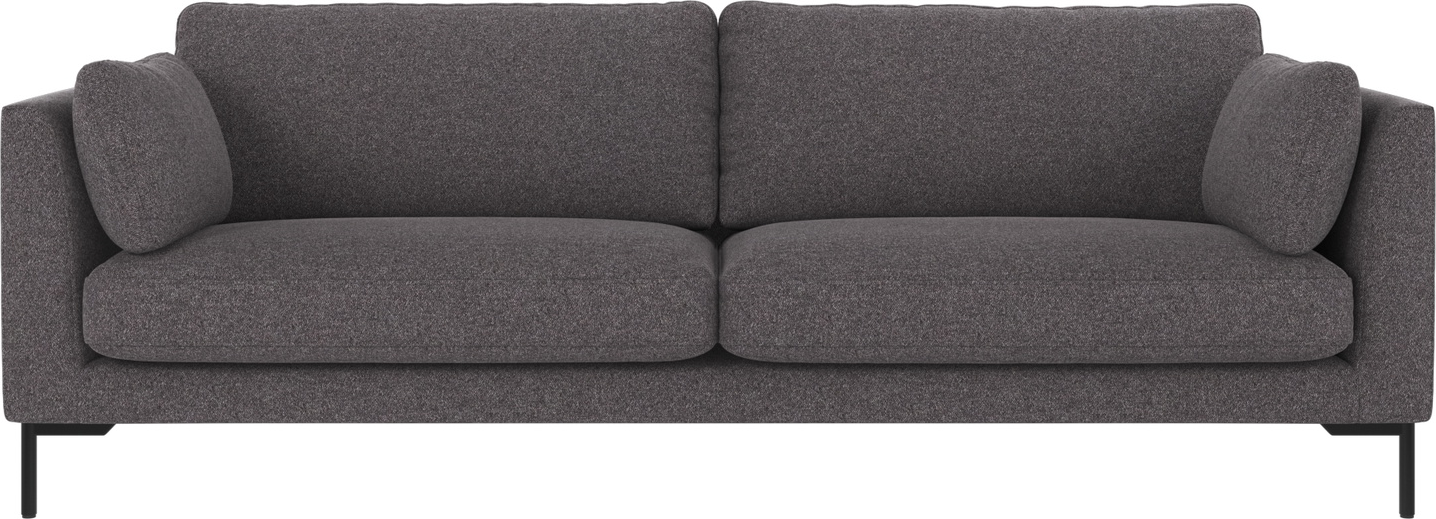 Personers Sofa Rowico Corwin Mørkegrå Polyesterstof Med Sorte Metalben 238x98x83