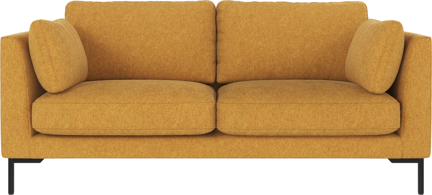 Personers Sofa Rowico Corwin Gul Brenda 100 Polyester Med Sort Pulverlakeret Metalstel Fsc Mix Massivtræ H83xb190xd98